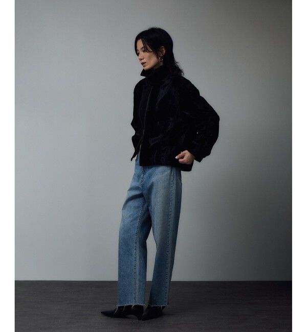 SALON adam et rope'「ポニーヘアーライクジップブルゾン」|ブルゾン・スタジャン|