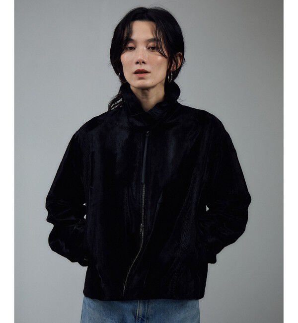SALON adam et rope'「ポニーヘアーライクジップブルゾン」|ブルゾン・スタジャン|