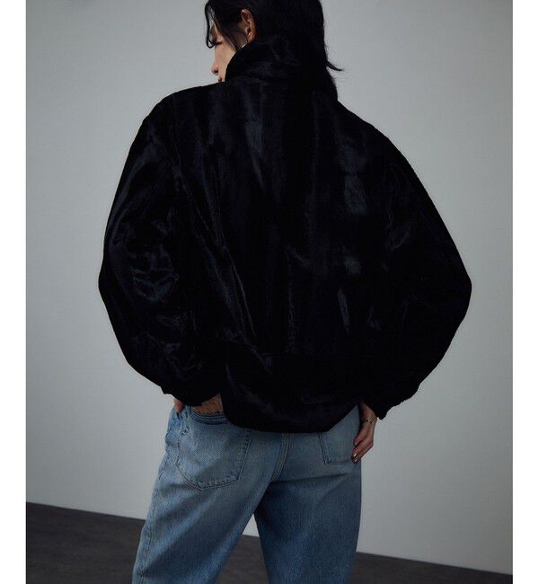 SALON adam et rope'「ポニーヘアーライクジップブルゾン」|ブルゾン・スタジャン|