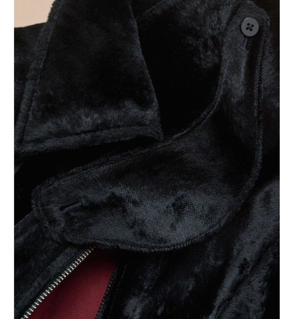 SALON adam et rope'「ポニーヘアーライクジップブルゾン」|ブルゾン・スタジャン|