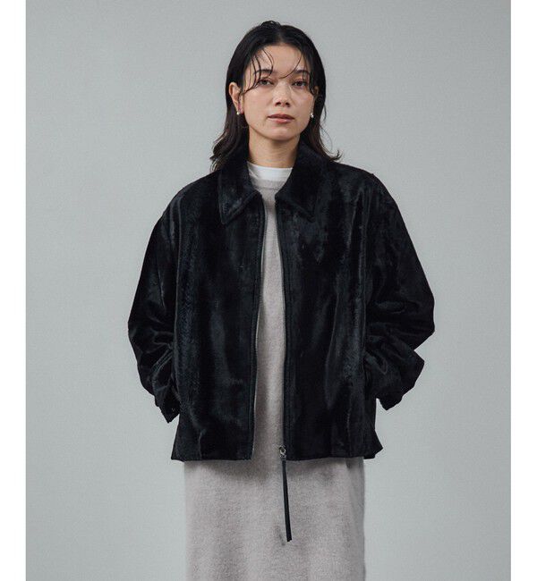 SALON adam et rope'「ポニーヘアーライクジップブルゾン」|ブルゾン・スタジャン|