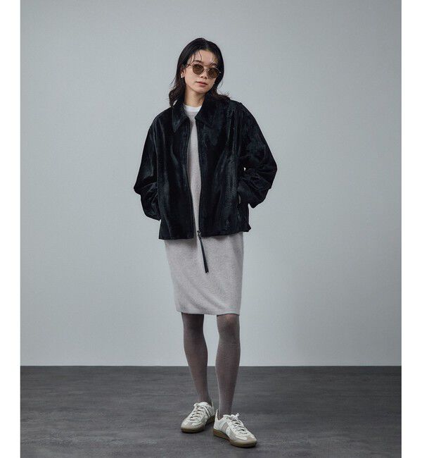 SALON adam et rope'「ポニーヘアーライクジップブルゾン」|ブルゾン・スタジャン|