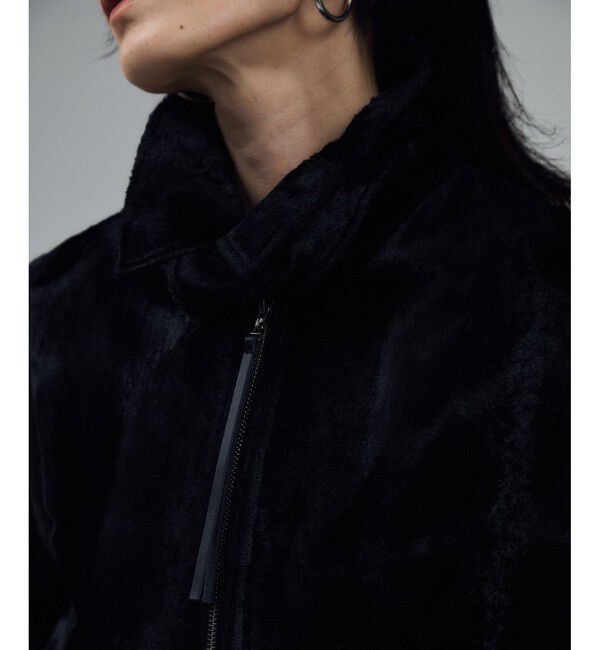 SALON adam et rope'「ポニーヘアーライクジップブルゾン」|ブルゾン・スタジャン|