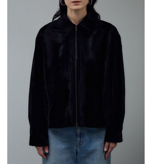 SALON adam et rope'「ポニーヘアーライクジップブルゾン」|ブルゾン・スタジャン|