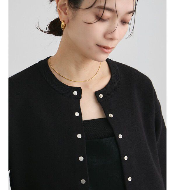 SALON adam et rope'「【WEB限定】ブルジョンボタンクルーネックカーディガン」|カーディガン|