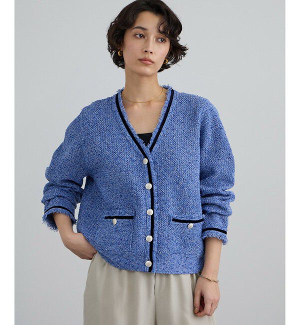 SALON adam et rope'「ツイーディーニットカーディガン」|カーディガン|