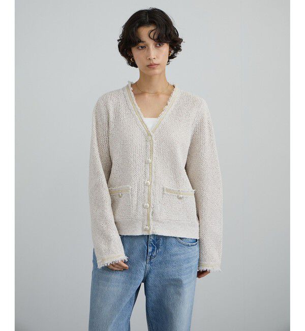 SALON adam et rope'「ツイーディーニットカーディガン」|カーディガン|