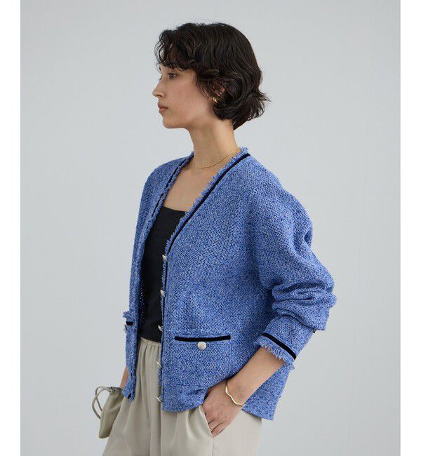 SALON adam et rope'「ツイーディーニットカーディガン」|カーディガン|