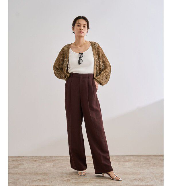 ROPE「【洗える】テープヤーンメッシュニットボレロ」|カーディガン|