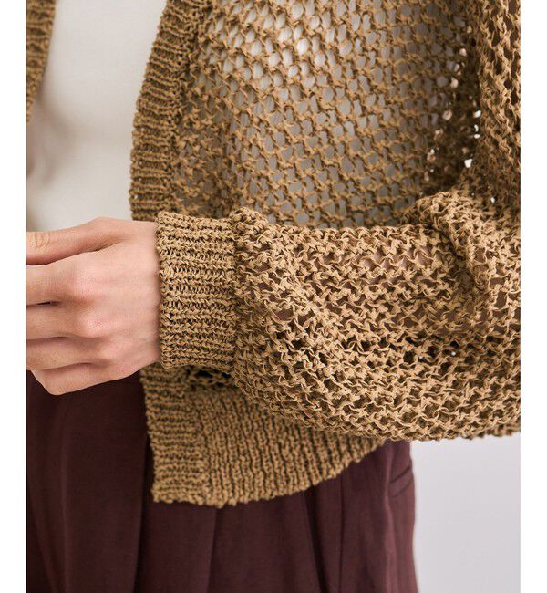 ROPE「【洗える】テープヤーンメッシュニットボレロ」|カーディガン|