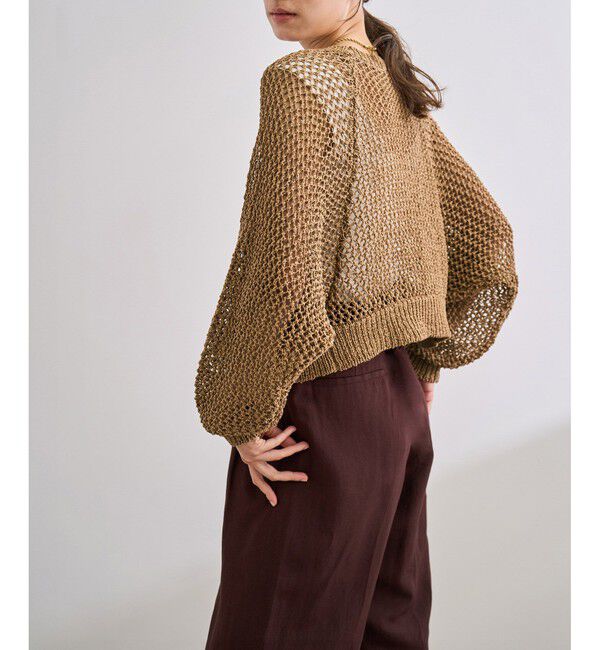 ROPE「【洗える】テープヤーンメッシュニットボレロ」|カーディガン|