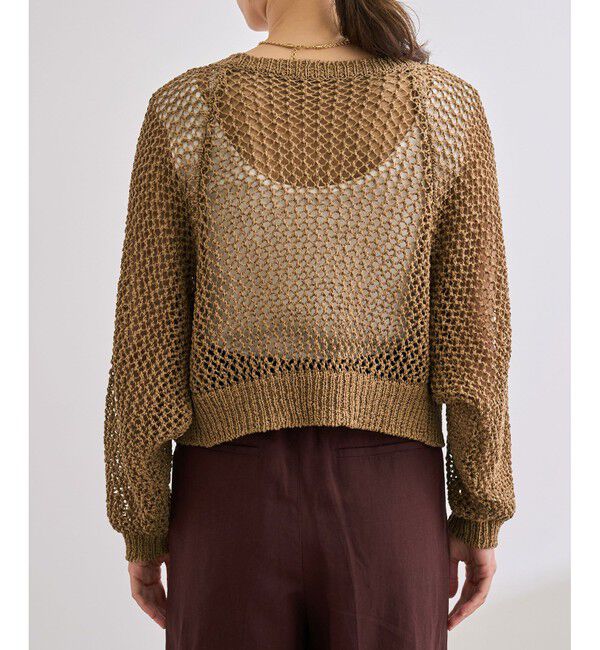 ROPE「【洗える】テープヤーンメッシュニットボレロ」|カーディガン|