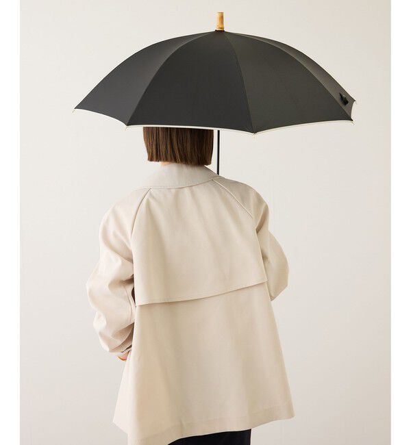 ROPE「[晴雨兼用]バンブーハンドルバイカラーパラソル(長傘・日傘)/UV100%カット/完全遮光生地」|傘|