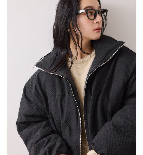 VIS「【WEB限定】軽くてあたたかいパディングショートボリューム中綿ブルゾン」|ブルゾン・スタジャン|