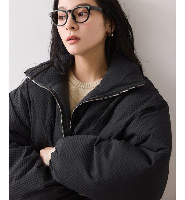 VIS「【WEB限定】軽くてあたたかいパディングショートボリューム中綿ブルゾン」|ブルゾン・スタジャン|