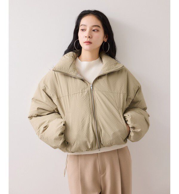 VIS「【WEB限定】軽くてあたたかいパディングショートボリューム中綿ブルゾン」|ブルゾン・スタジャン|