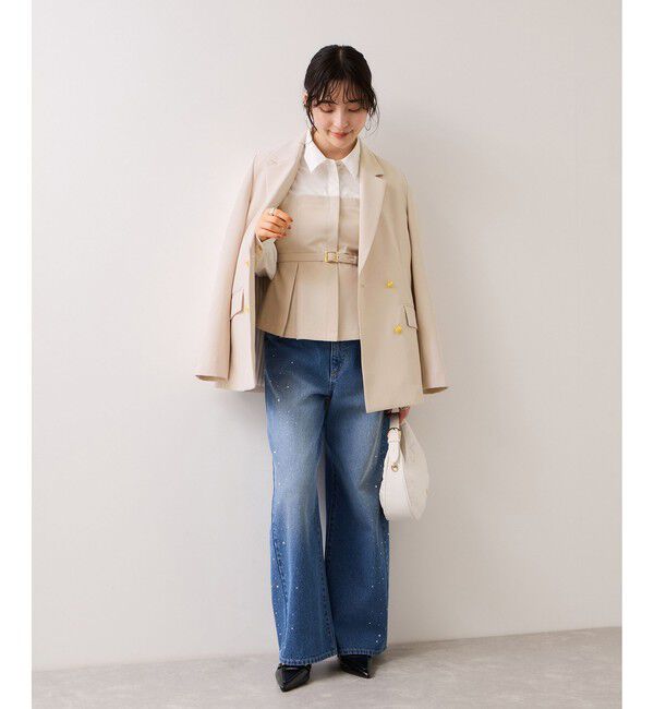 VIS「【美easy】コンフォート金ボタンジャケット/イージーケア・UVケア・セットアップ対応」|テーラードジャケット|