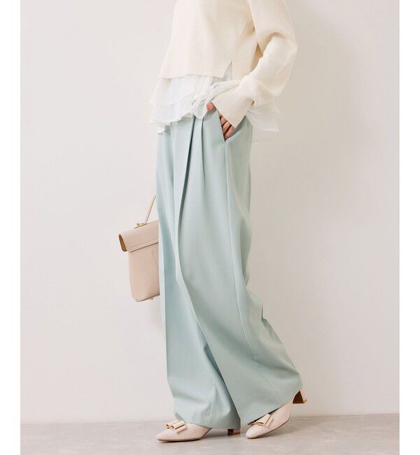 VIS「【美easy】コンフォートストレートワイドパンツ/イージーケア・UVケア・セットアップ対応」|チノ|