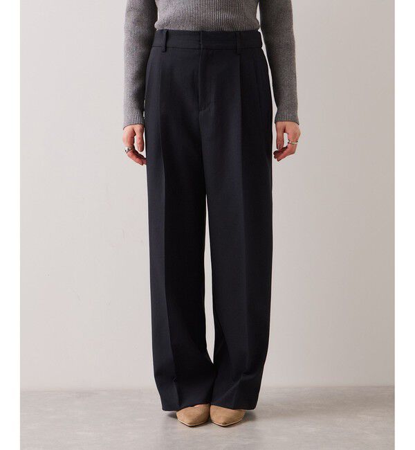 VIS「【美easy】コンフォートストレートワイドパンツ/イージーケア・UVケア・セットアップ対応」|チノ|