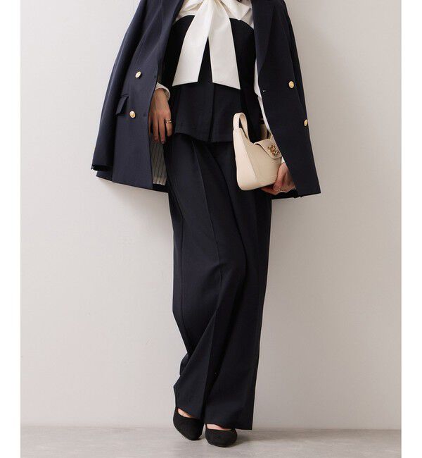 VIS「【美easy】コンフォートストレートワイドパンツ/イージーケア・UVケア・セットアップ対応」|チノ|