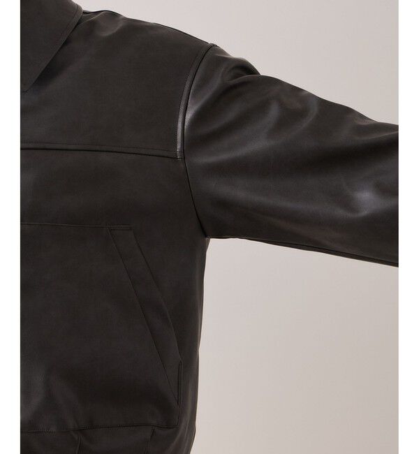 VIS「アウトポケット合皮ブルゾン」|ブルゾン・スタジャン|