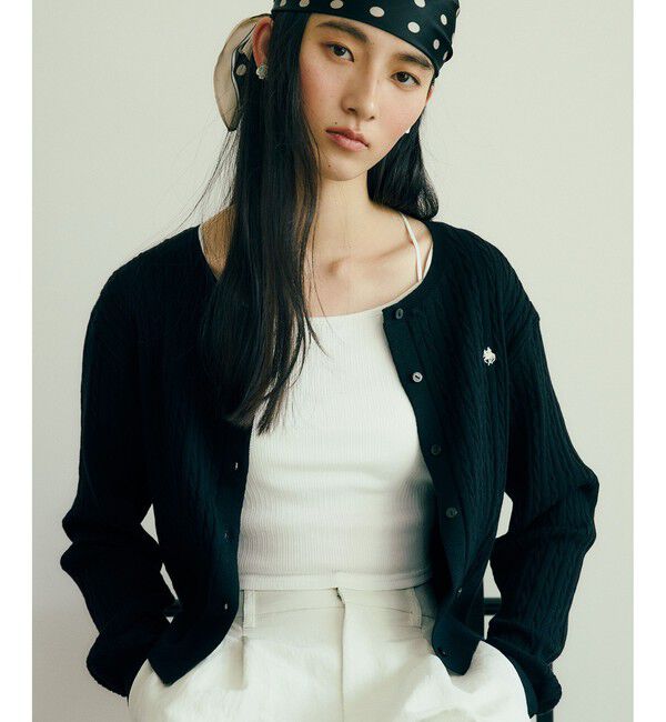 VIS「【POLO BCS】ミニケーブルノーカラーカーディガン」|カーディガン|