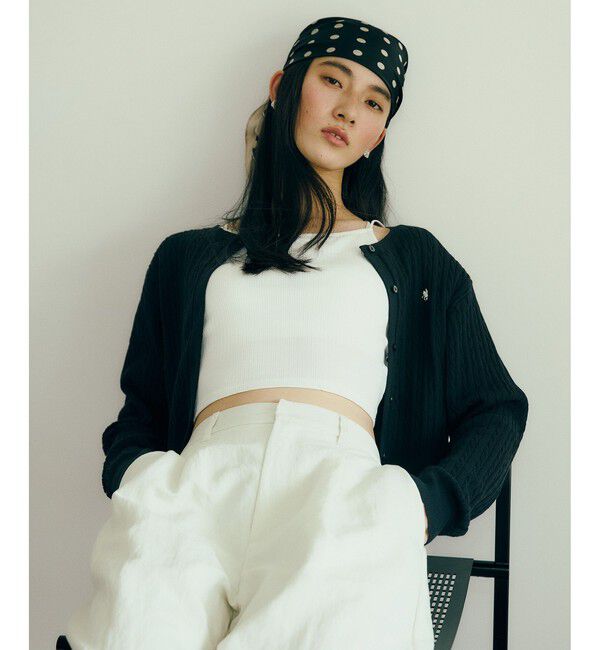 VIS「【POLO BCS】ミニケーブルノーカラーカーディガン」|カーディガン|