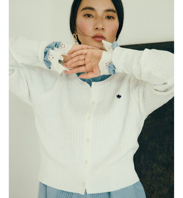 VIS「【POLO BCS】ミニケーブルノーカラーカーディガン」|カーディガン|