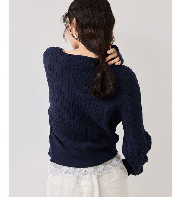 VIS「【POLO BCS】ミニケーブルノーカラーカーディガン」|カーディガン|