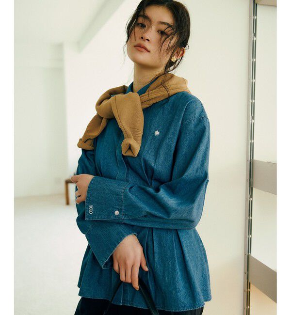 VIS「【POLO BCS】ベルト付きウエストタックシャツ/WEB限定カラー」|シャツ・ブラウス|