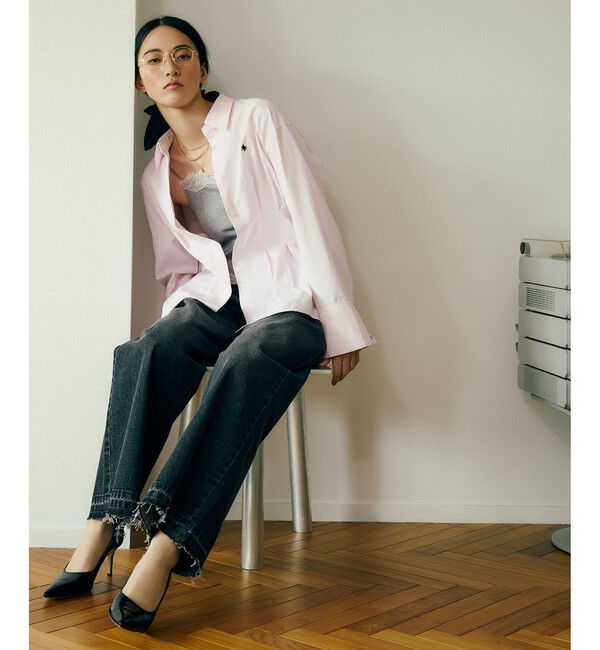 VIS「【POLO BCS】ベルト付きウエストタックシャツ/WEB限定カラー」|シャツ・ブラウス|