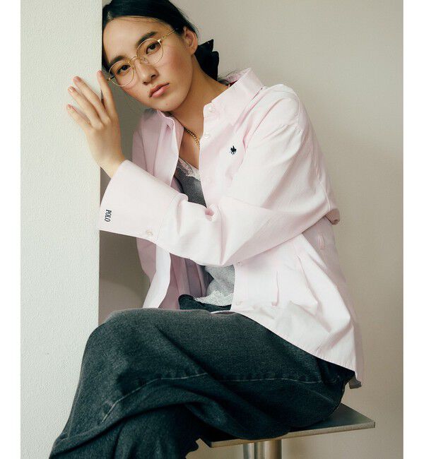 VIS「【POLO BCS】ベルト付きウエストタックシャツ/WEB限定カラー」|シャツ・ブラウス|