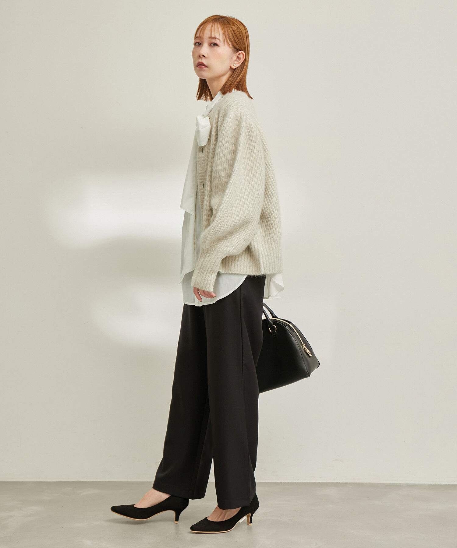 Rope&rsquo;Picnic「【emur/エミュール】FOX混アゼ編ボリューム袖カーディガン」|カーディガン|