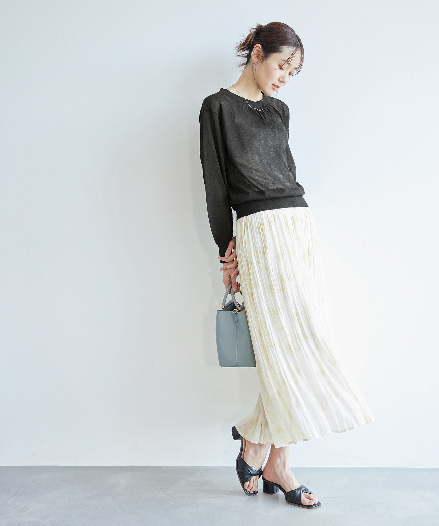 Rope&rsquo;Picnic「襟ギャザーシアーニットプルオーバー」|ニット・セーター|