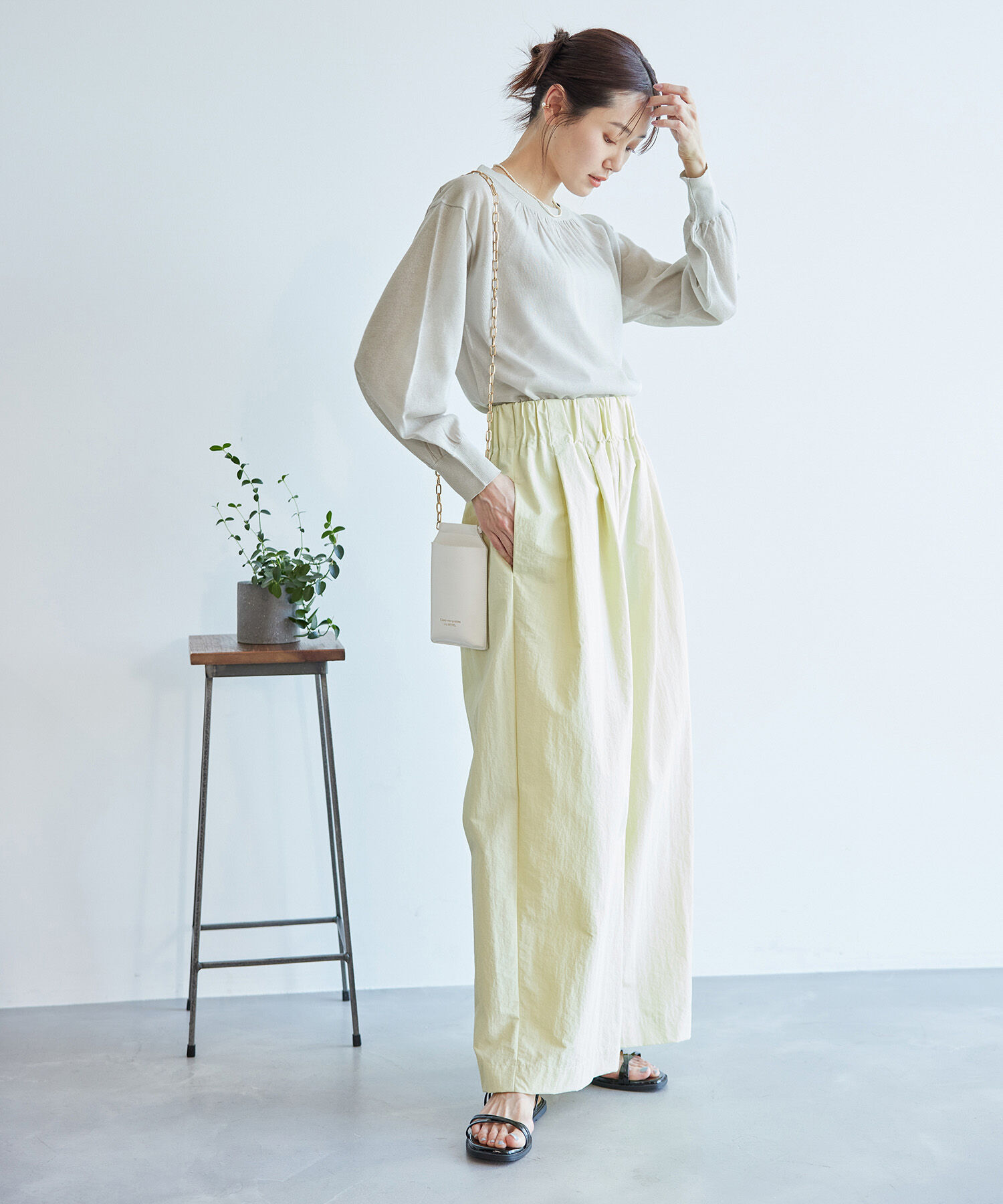 Rope&rsquo;Picnic「襟ギャザーシアーニットプルオーバー」|ニット・セーター|