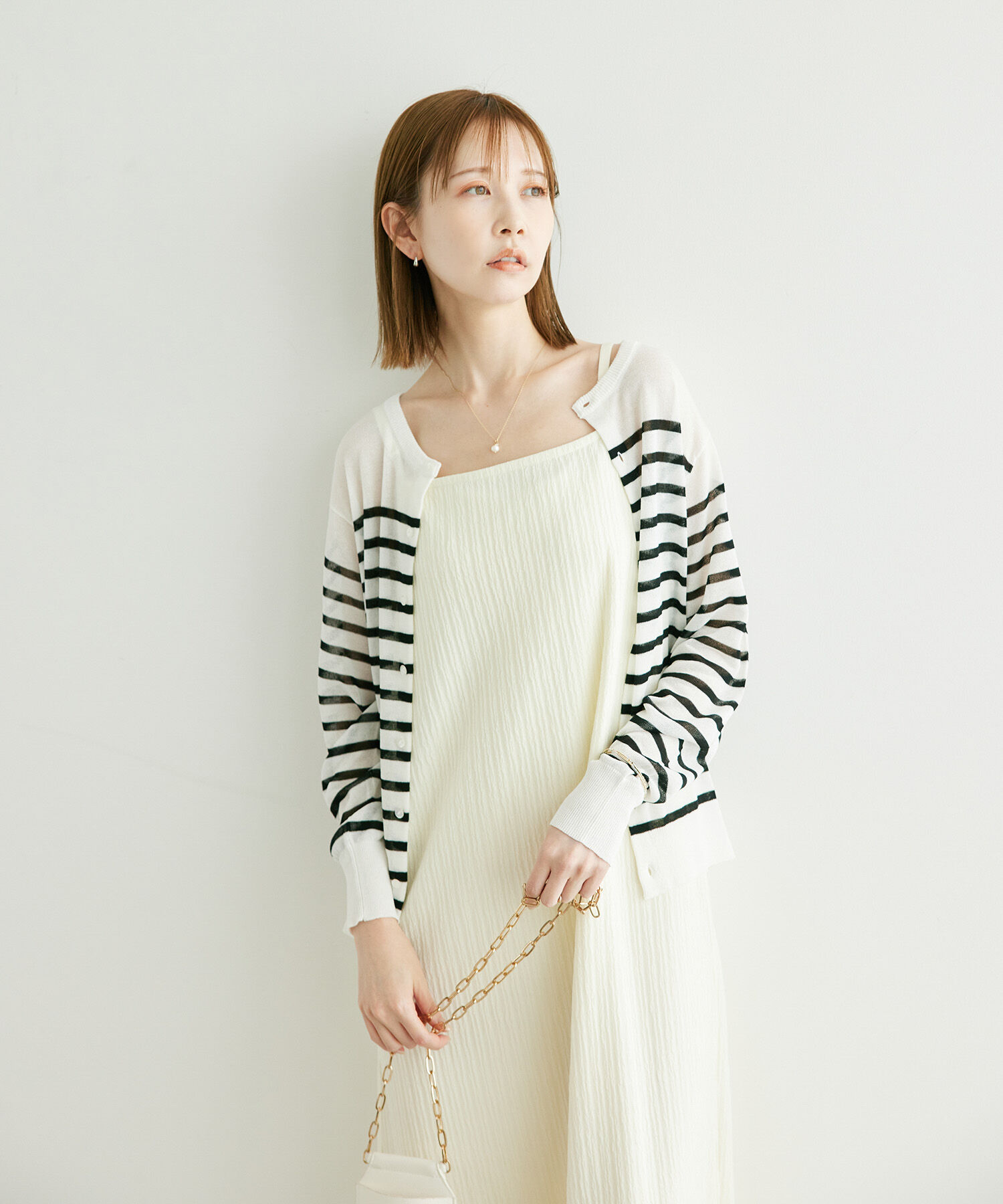 Rope&rsquo;Picnic「シアークルーカーディガン/UVケア・冷感・洗濯機OK」|カーディガン|