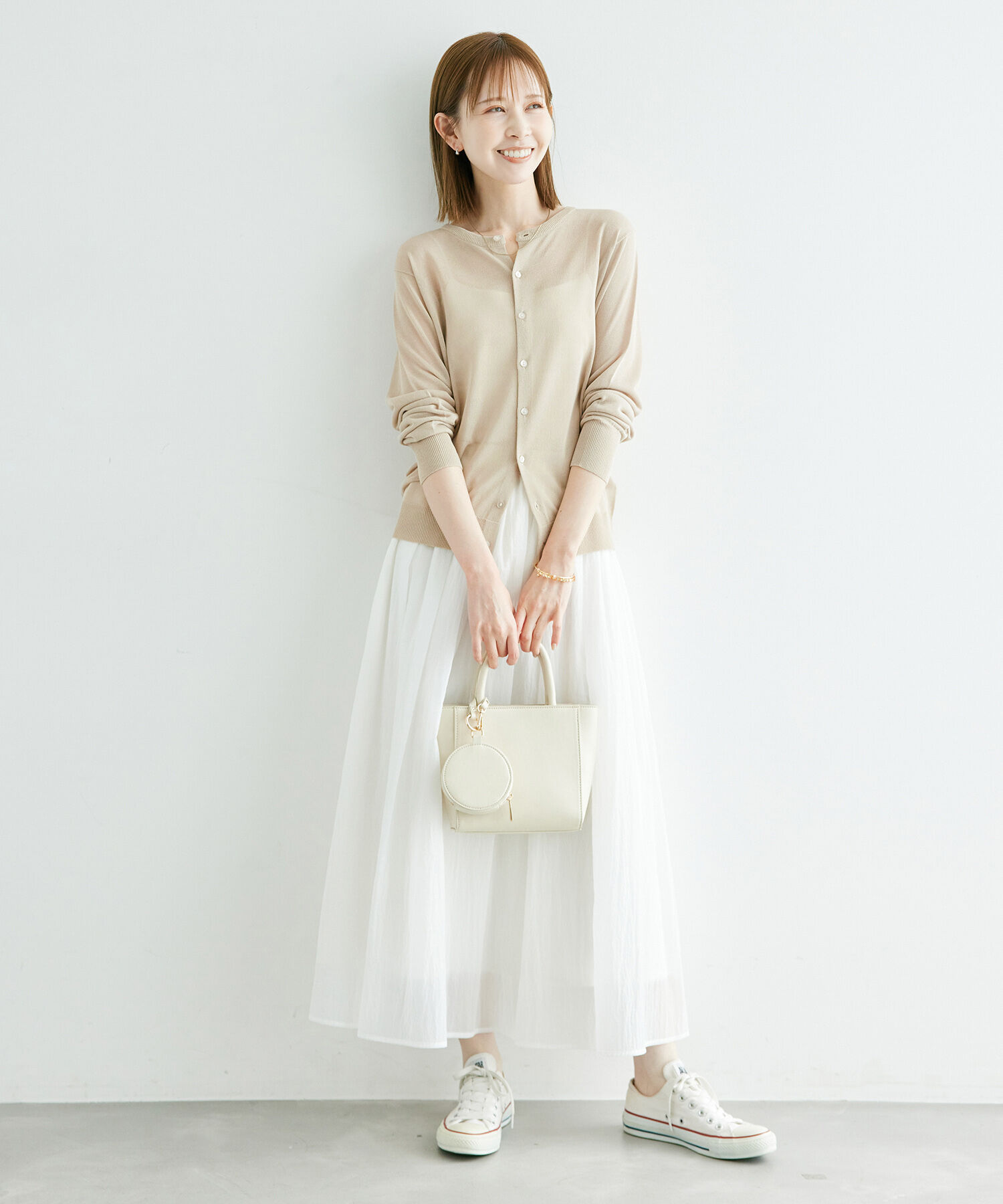 Rope&rsquo;Picnic「シアークルーカーディガン/UVケア・冷感・洗濯機OK」|カーディガン|