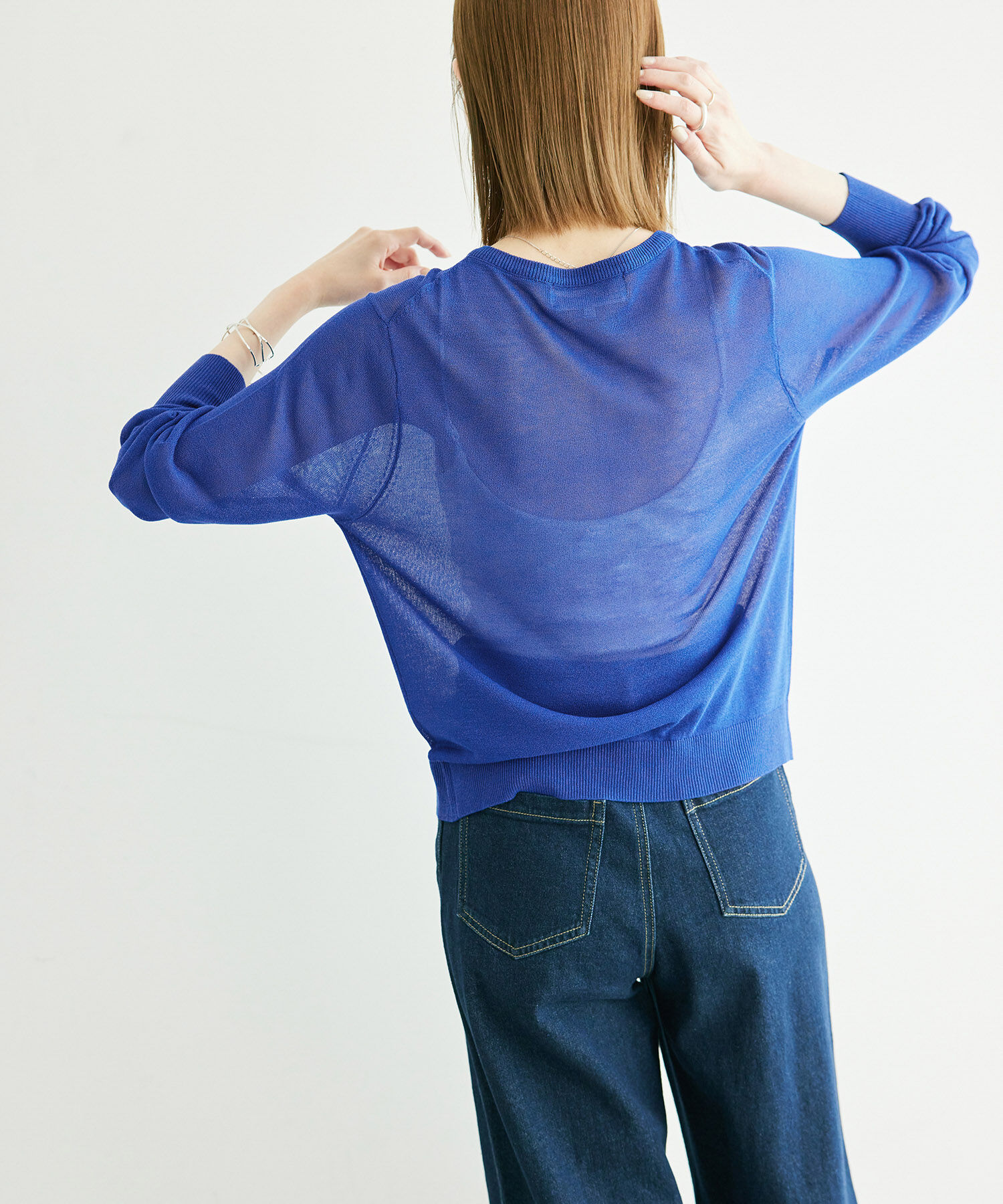 Rope&rsquo;Picnic「シアークルーカーディガン/UVケア・冷感・洗濯機OK」|カーディガン|