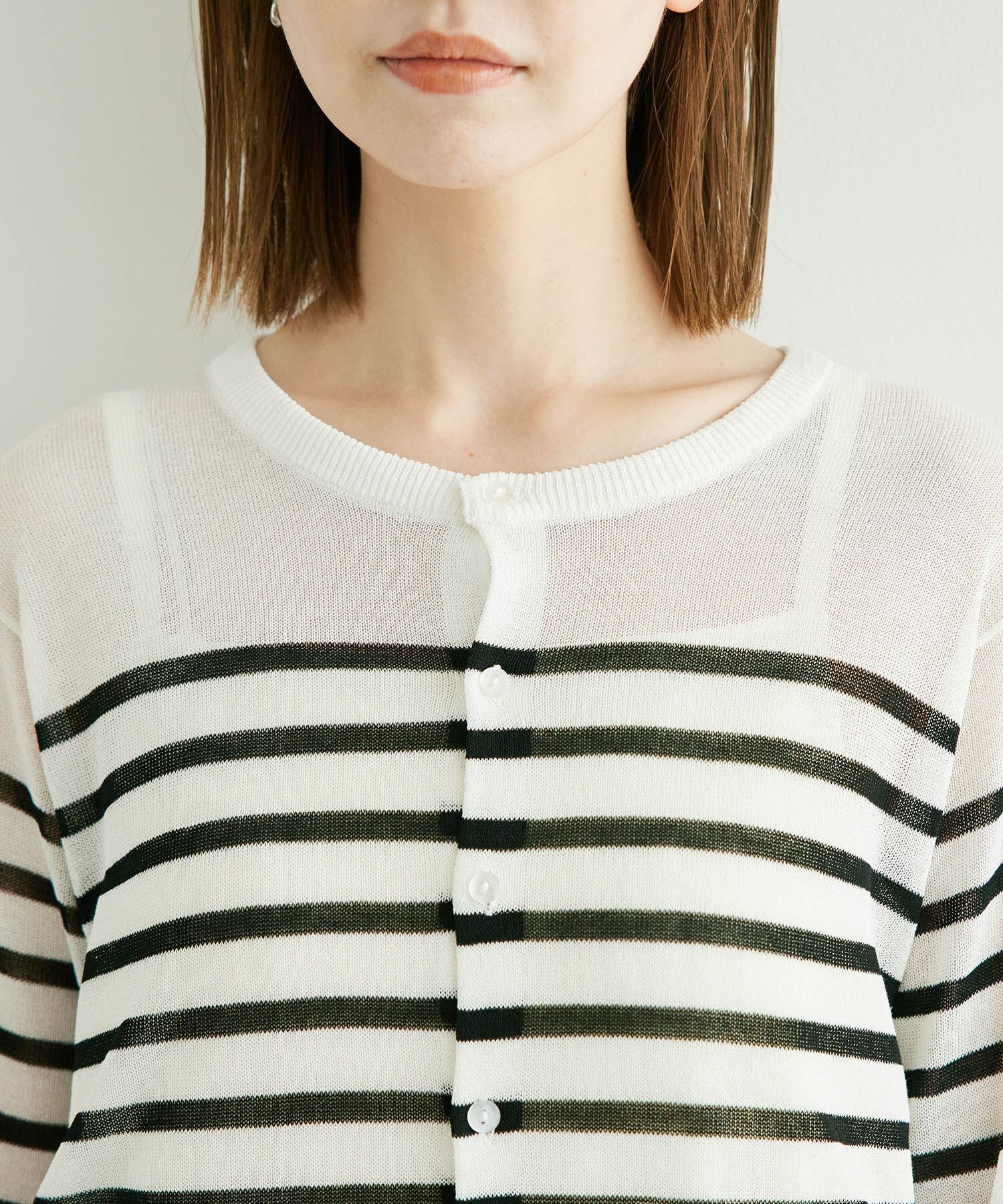 Rope&rsquo;Picnic「シアークルーカーディガン/UVケア・冷感・洗濯機OK」|カーディガン|