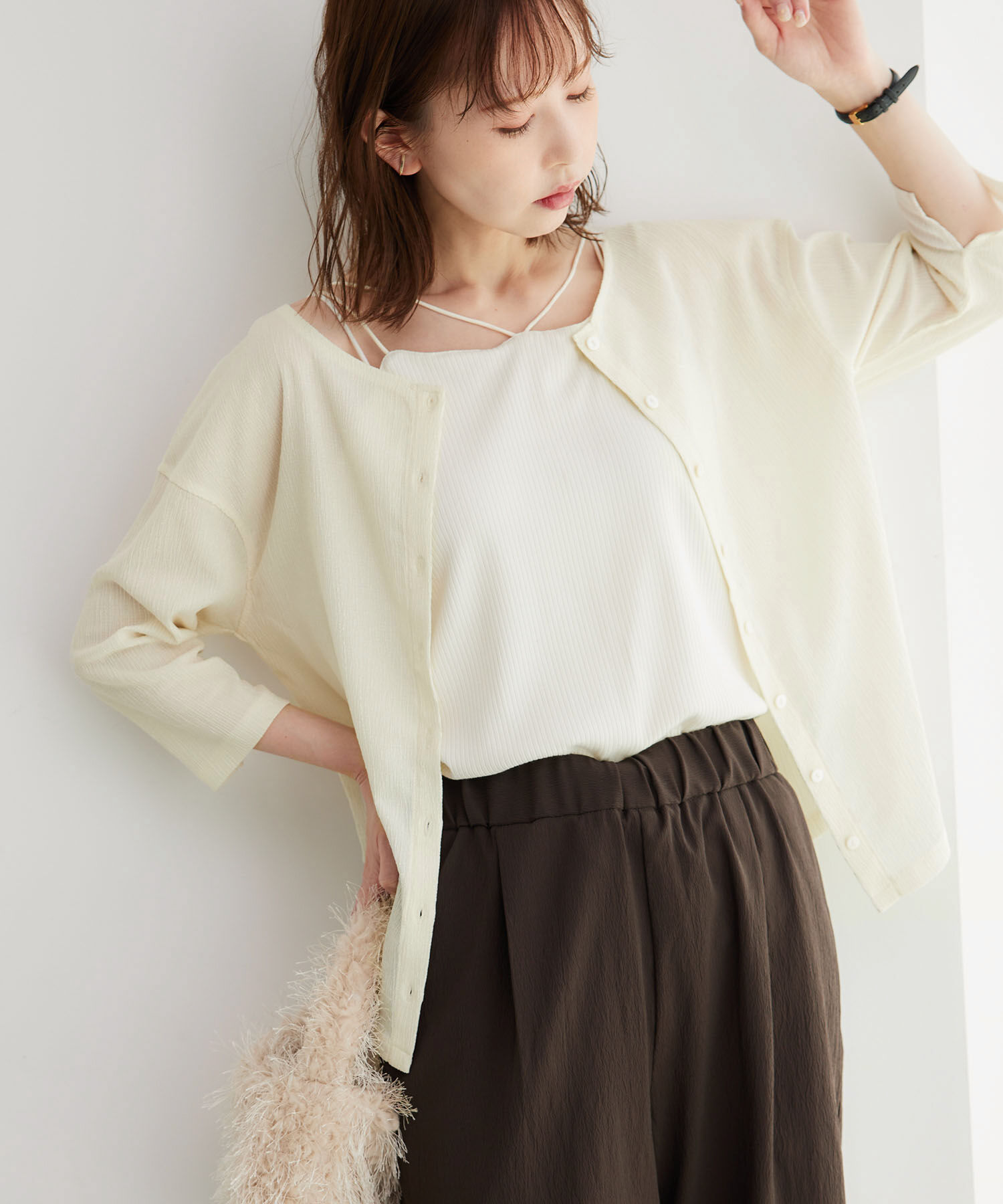 Rope&rsquo;Picnic「2WAY/シアー楊柳カーディガンプルオーバー」|カーディガン|