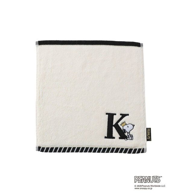ROPE PICNIC PASSAGE「スヌーピーふわふわイニシャルミニタオル」|ハンカチ|ホワイト系(11)