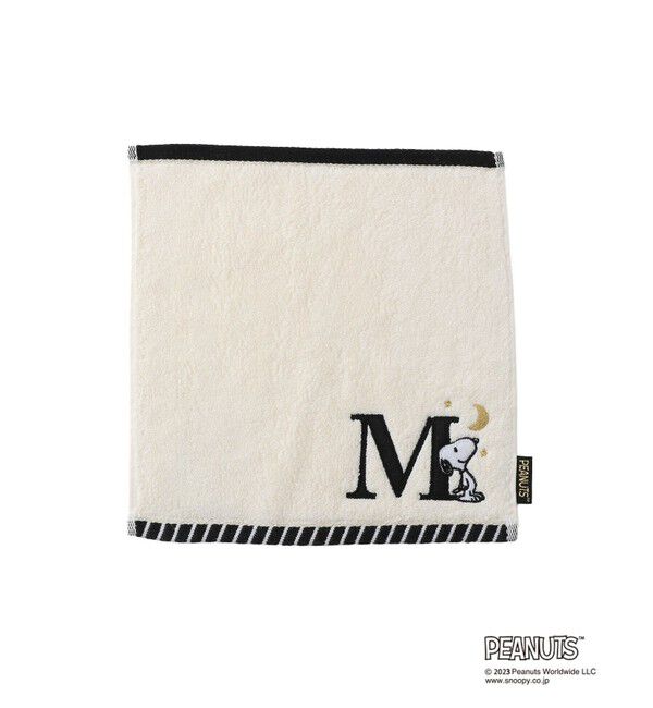 ROPE PICNIC PASSAGE「スヌーピーふわふわイニシャルミニタオル」|ハンカチ|ホワイト系(12)