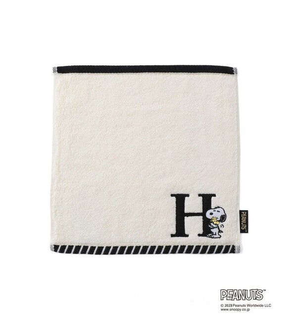 ROPE PICNIC PASSAGE「スヌーピーふわふわイニシャルミニタオル」|ハンカチ|キナリ系(18)