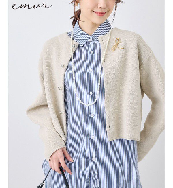 Rope&rsquo;Picnic「【emur/エミュール】モールヤーンニットカーディガン」|カーディガン|ベージュサブ