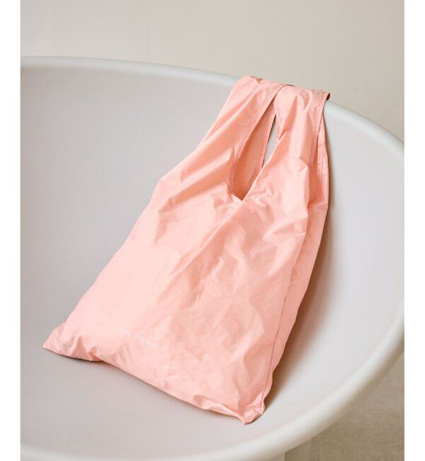 ROPE PICNIC PASSAGE「チャーム型カラビナ付きフリルエコバッグ」|エコバッグ|ピンク(63)