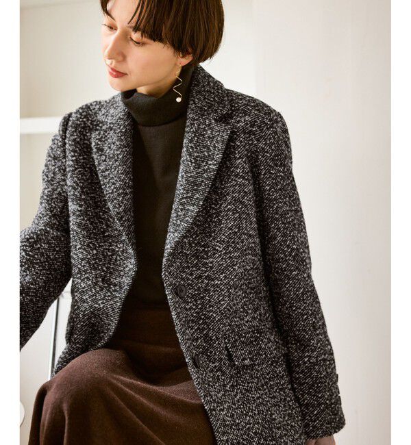 Rope&rsquo;Picnic「ネップツイードテーラードジャコット」|テーラードジャケット|ブラック系(02)