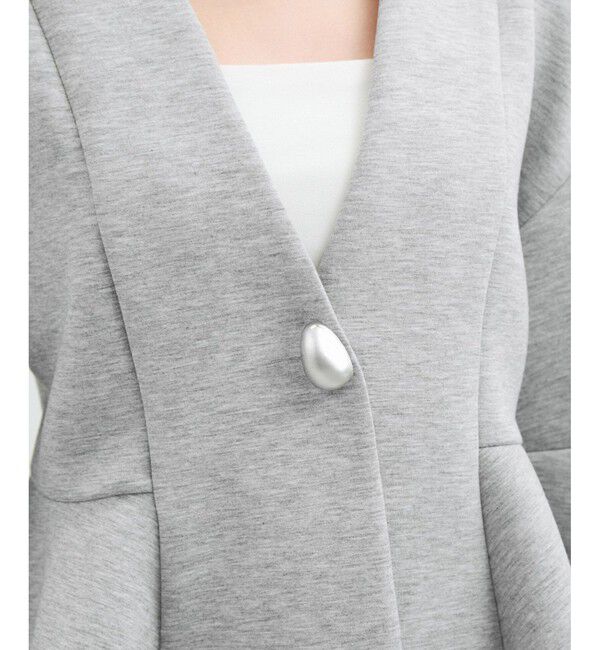 ADAM ET ROPE'「【洗える】エッグブローチ付きペプラムカーディガン」|カーディガン|