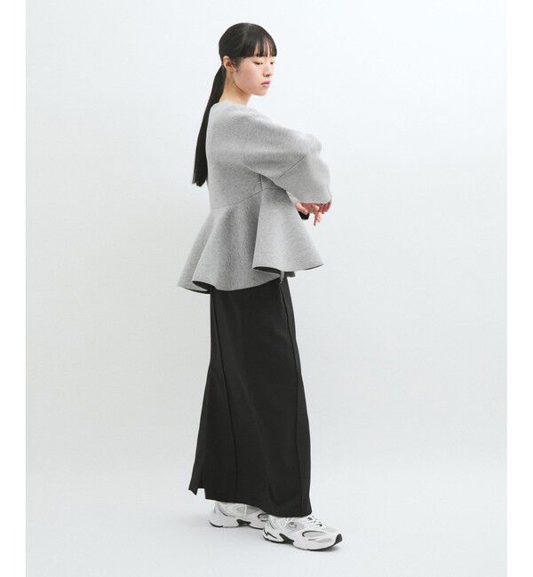 ADAM ET ROPE'「【洗える】エッグブローチ付きペプラムカーディガン」|カーディガン|