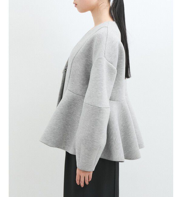 ADAM ET ROPE'「【洗える】エッグブローチ付きペプラムカーディガン」|カーディガン|