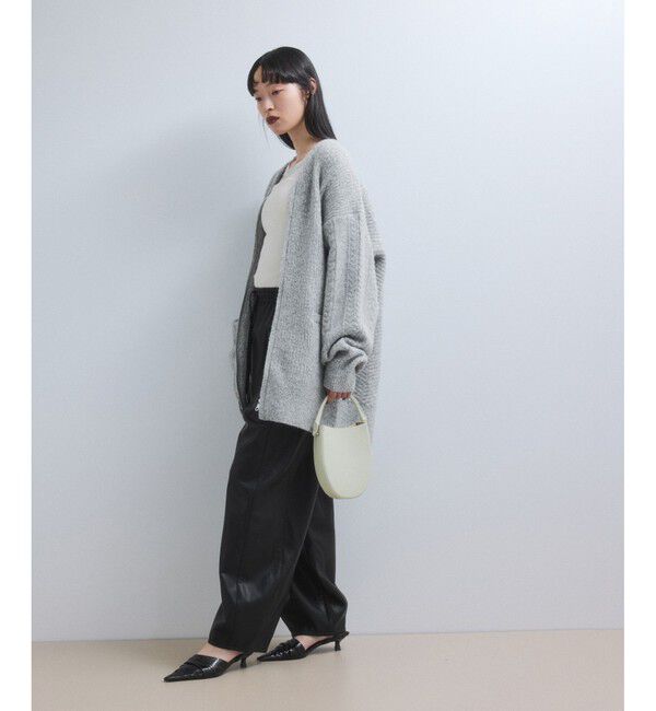 ADAM ET ROPE'「【WEB限定】ミックスパターンジップミドルカーディガン」|カーディガン|